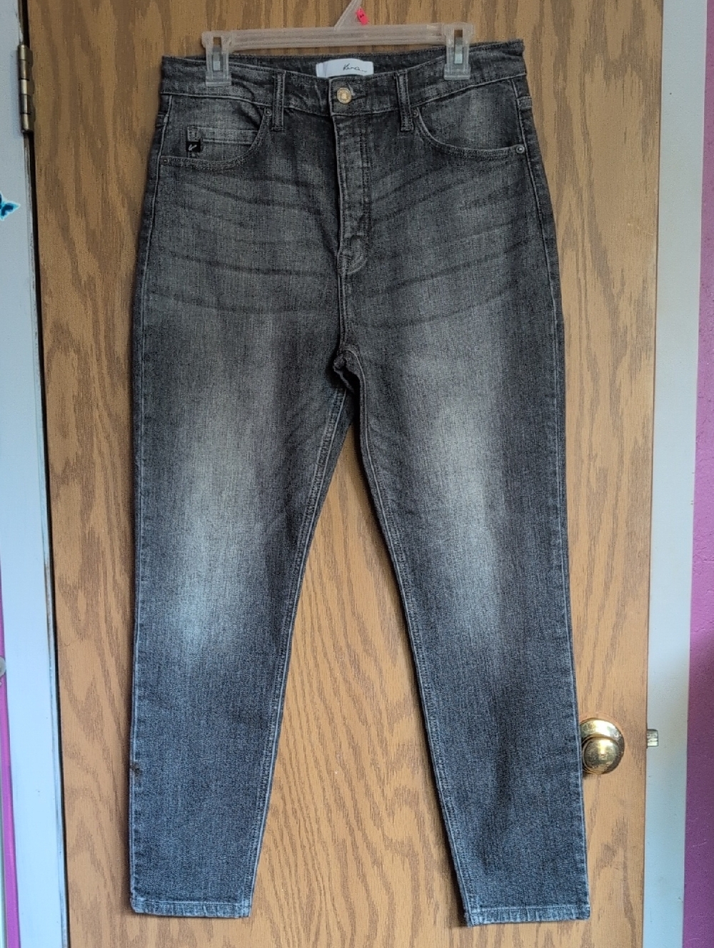 KanCan Straight Leg High-Rise Grunge Gray Black Wash 90's High Waisted Jeans - Picture 1 of 15